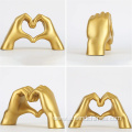 Gold Gesture Heart Hand Statue for Room Decoration